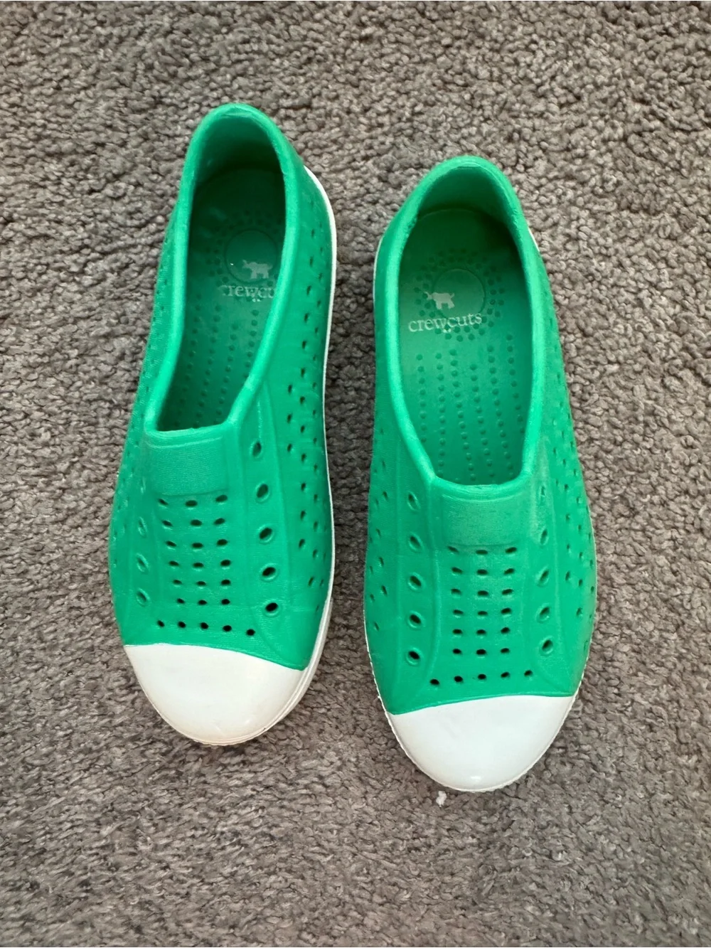 Crew Cuts Slip-On Water Shoes in Green and White